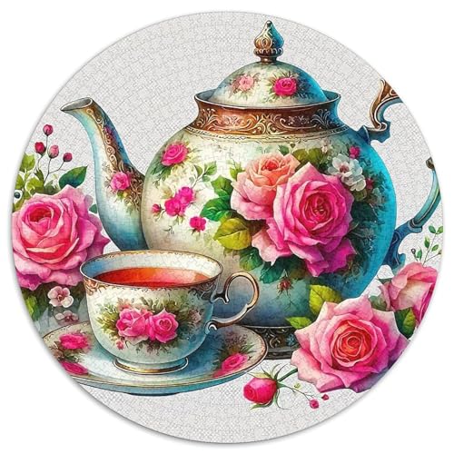 Teekanne 1000-teiliges Puzzle Für Frauen, Männer Blumen Herausforderndes Puzzle Entspannend Familie Aktivität Spiele Geschenk Zum Geburtstag 1000pcs (67.5x67.5cm) von PFQHUAIDH