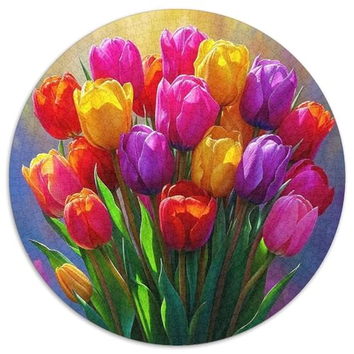 Tulpen 1000-teiliges Puzzle Für Frauen, Männer Blumen Anspruchsvolles Puzzle Entspannend Familienspielabende Spielzeug Geschenk 1000pcs (67.5x67.5cm) von PFQHUAIDH