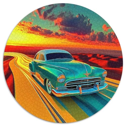 Vintage Auto 1000-teiliges Puzzle Für Frauen, Männer Fahrzeug Anspruchsvolles Puzzle Entspannend Familie Aktivität Spiele Geschenk Zum Geburtstag 1000pcs (67.5x67.5cm) von PFQHUAIDH
