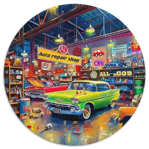 Vintage Auto 1000-teiliges Puzzle Für Frauen, Männer Fahrzeug Anspruchsvolles Puzzle Entspannend Familienspielabende Spielzeug Geschenk 1000pcs (67.5x67.5cm) von PFQHUAIDH