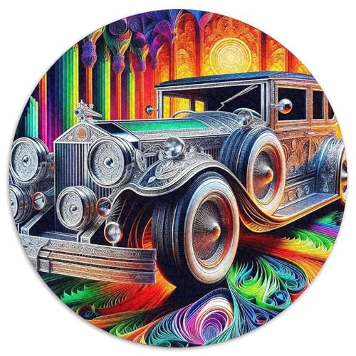Vintage Auto 1000-teiliges Puzzle Für Frauen, Männer Fahrzeug Herausforderndes Puzzle Entspannend Perfekt Für Spieleabende Geschenk Zum Geburtstag 1000pcs (67.5x67.5cm) von PFQHUAIDH