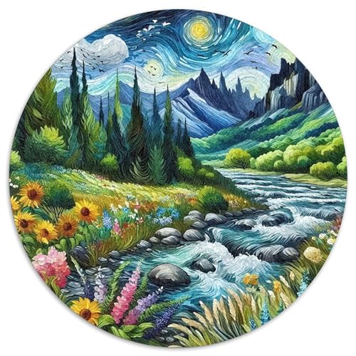 Waldfluss 1000-teiliges Puzzle Für Erwachsene Kinder Vincent Van Gogh Herausforderndes Puzzle Stress Abbauen Perfekt Für Spieleabende Geschenk Zum Geburtstag 1000pcs (67.5x67.5cm) von PFQHUAIDH