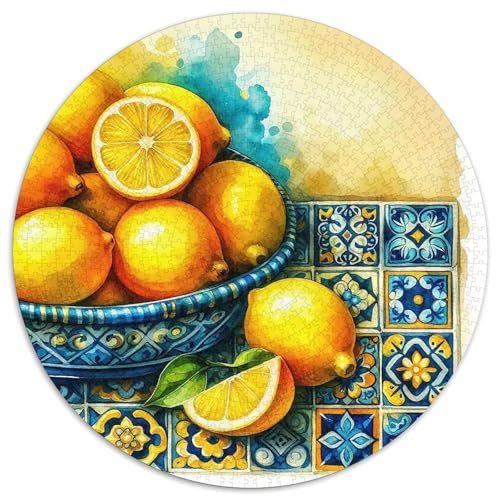 Zitrone 1000-teiliges Puzzle Für Erwachsene Kinder Fruchtfertigung Herausforderndes Puzzle Entspannend Familie Aktivität Spiele Spielzeug Geschenk 1000pcs (67.5x67.5cm) von PFQHUAIDH