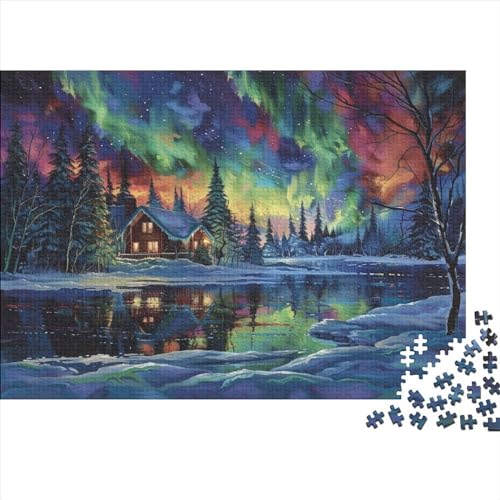 Aurora-Hütte 500 Teile Erwachsene Puzzle Lernspiel Family Challenging Games Geburtstag Home Decor Stress Relief Toy 500pcs (52x38cm) von PFYWZJDDTTBD