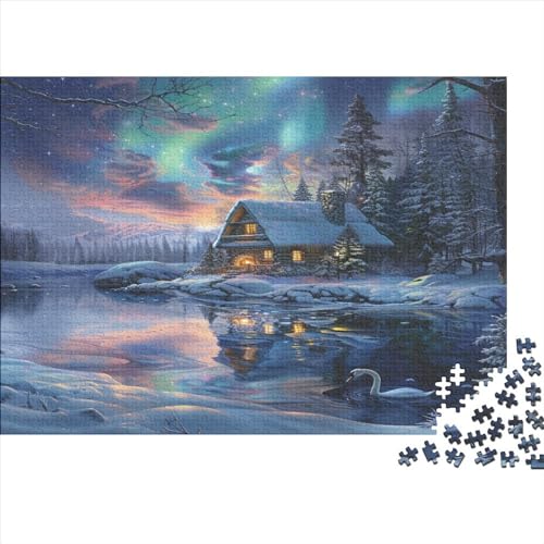 Aurora-Hütte Puzzle 1000 Teile Erwachsene Home Decor Lernspiel Family Challenging Games Geburtstag Entspannung Und Intelligenz 1000pcs (75x50cm) von PFYWZJDDTTBD