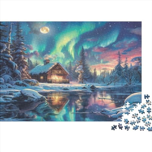 Aurora-Hütte Puzzle 500 Teile Erwachsene Geschicklichkeitsspiel Für Die Ganze Familie Lernspiel Home Decor Geburtstag Stress Relief 500pcs (52x38cm) von PFYWZJDDTTBD