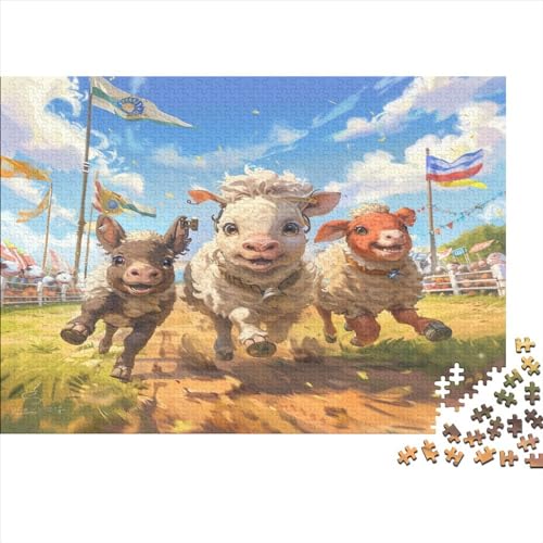 Bauernhof-Tiere Für Erwachsene Puzzle 1000 Teile Lernspiel Geburtstag Moderne Wohnkultur Family Challenging Games Stress Relief 1000pcs (75x50cm) von PFYWZJDDTTBD