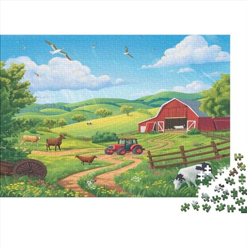 Bauernhof-Tiere Puzzle 1000 Teile Erwachsene Geschicklichkeitsspiel Für Die Ganze Familie Lernspiel Home Decor Geburtstag Stress Relief 1000pcs (75x50cm) von PFYWZJDDTTBD