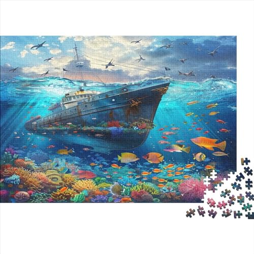 U-Boot-Welt Erwachsene Puzzle 1000 Teile Educational Game Moderne Wohnkultur Family Challenging Games Geburtstag Stress Relief Toy 1000pcs (75x50cm) von PFYWZJDDTTBD