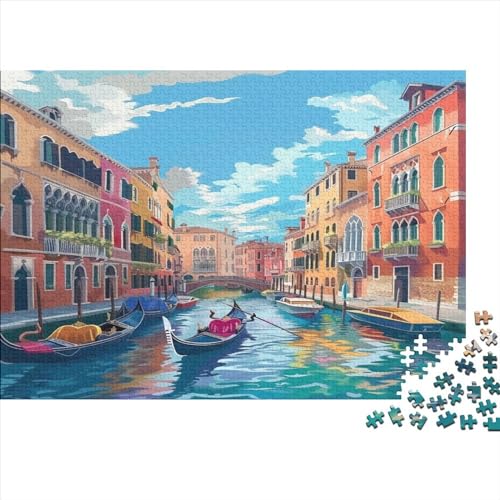 Venedig-Kanal-Ansicht Puzzles Für Erwachsene 500 Teile Family Challenging Games Home Decor Educational Game Geburtstag Stress Relief 500pcs (52x38cm) von PFYWZJDDTTBD