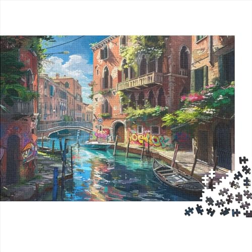 Venedig Wasser Stadt Erwachsene Puzzles 1000 Teile Wohnkultur Lernspiel Geburtstag Family Challenging Games Stress Relief Toy 1000pcs (75x50cm) von PFYWZJDDTTBD