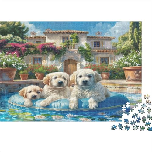 Welpen Puzzle 1000 Teile Erwachsene Geburtstag Geschicklichkeitsspiel Für Die Ganze Familie Lernspiel Wohnkultur Stress Relief 1000pcs (75x50cm) von PFYWZJDDTTBD