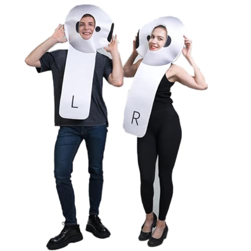 PDONG Kopfhörer für Paare, Kostüm, kabellose Kopfhörer, Bluetooth, Halloween, Party, Cosplay, 2 Stück von PGOND