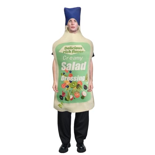PGOND Salatflaschenkostüm für Erwachsene, Einheitsgröße, Lebensmittel-Themenparty, Halloween-Kostüm von PGOND