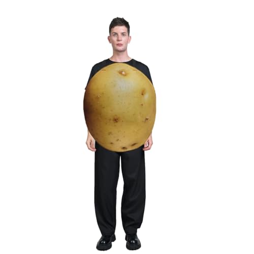 PGOND Süßkartoffel-Kartoffel-Kostüm-Set, Erwachsene, Einheitsgröße, Halloween-Kostüm, Mehrfarbig, Einheitsgröße von PGOND