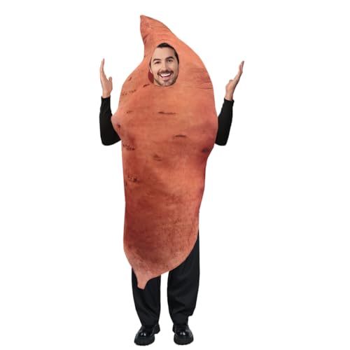 PGOND Süßkartoffel-Kartoffel-Kostüm-Set, Erwachsene, Einheitsgröße, Halloween-Kostüm, Mehrfarbig, Einheitsgröße von PGOND