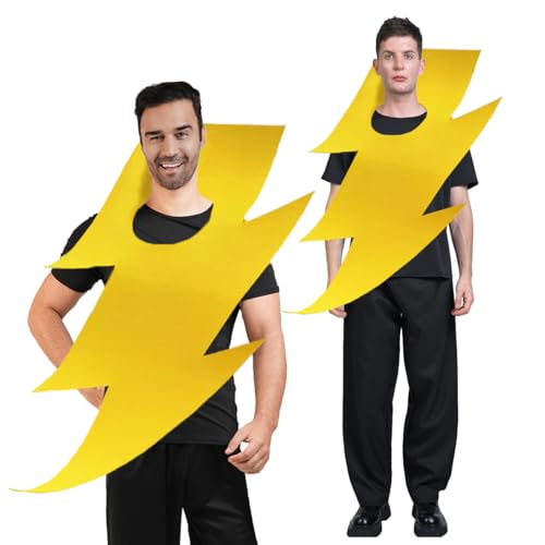 PGOND Tornado Szene Lightning Halloween Kostüm Herbst Blätter Design Erwachsene Unisex, Blitz-Muster, One Size Fits Most Adults von PGOND