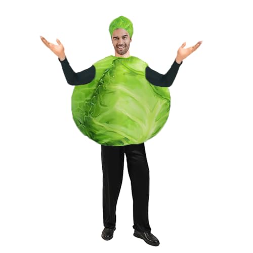 Salat-Kostüm für Erwachsene, Kohlkohlkohl, Halloween-Outfit mit Kappe, Party, Cosplay, Halloween, Paare, Valentinstag Salat-Kostüm für Erwachsene, Kohlkohlkohl, Halloween-Outfit mit Kappe, Party, Cosplay, Halloween, Paare, Valentinstag von PGOND