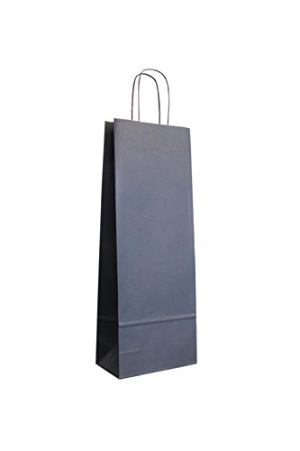 PGV Flaschentragetaschen mit Kordel 15 + 8 x 39,5 cm (100 Stück, DUNKELBLAU) von PGV