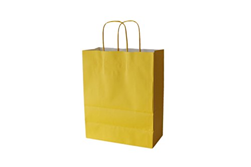 PGV Papiertragetaschen farbig mit Kordel GELB Giallo - Verschiedene Größen und Mengen (23 + 11 x 29 cm, 10 Stück) von PGV