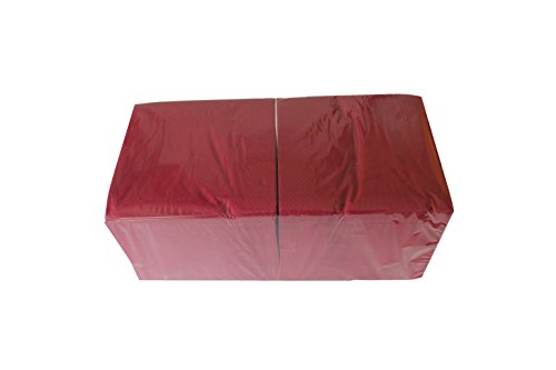 Zelltuch-Servietten 3-lagig 33 x 33 cm - 1/4 Falz (250 Stück / 1 Pack, Bordeaux) von PGV