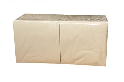 Zelltuch-Servietten 3-lagig 33 x 33 cm - 1/4 Falz (250 Stück / 1 Pack, Champagner) von PGV