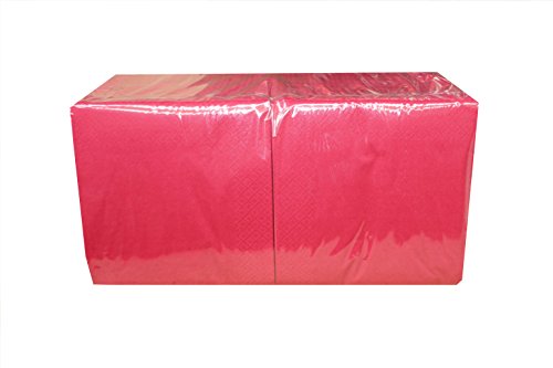 Zelltuch-Servietten 3-lagig 33 x 33 cm - 1/4 Falz (250 Stück / 1 Pack, ROT) von PGV