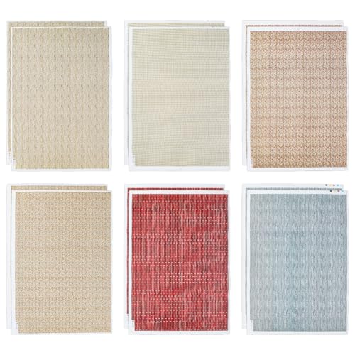 PH PandaHall 12PCS Miniatur-Puppenhaus-Tapete, Miniaturen Boden Papier Selbstklebendes Papier Wandaufkleber Gloss Card Blatt für Modell Puppenhaus Zubehör Dekorationen, 20x28cm PH PandaHall 12PCS Miniatur-Puppenhaus-Tapete, Miniaturen Boden Papier Selbstklebendes Papier Wandaufkleber Gloss Card Blatt für Modell Puppenhaus Zubehör Dekorationen, 20x28cm von PH PandaHall
