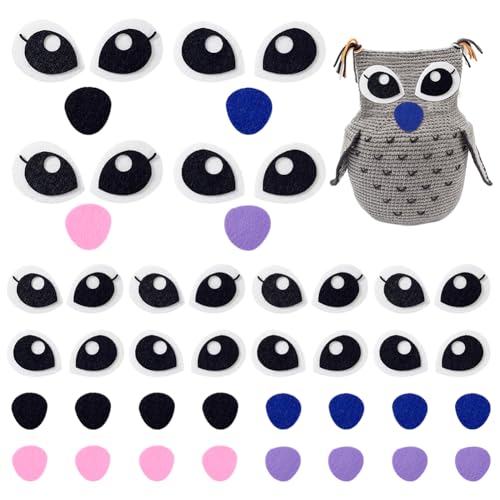 PH PandaHall 20 Sets Filzaugen Mit Mündern Schwarzes Ovales Auge 4 Farbe Filz Mund Kawaii Häkelaugen Patches Für Plüschpuppe Teddybär Tiere PH PandaHall 20 Sets Filzaugen Mit Mündern Schwarzes Ovales Auge 4 Farbe Filz Mund Kawaii Häkelaugen Patches Für Plüschpuppe Teddybär Tiere von PH PandaHall