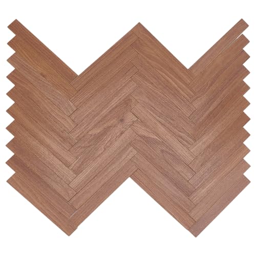 PH PandaHall 40 Stück Selbstklebender Puppenhausboden Aus Holz Braune Miniatur Puppenhaus Bodenplatte Mini DIY Puppenhaus Bodenbretter Für DIY Basteln Puppenhaus Wandboden Dekoration 1.5x10cm von PH PandaHall