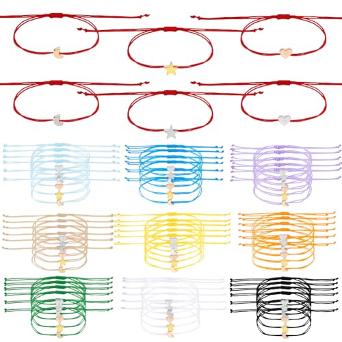 PH PandaHall 60 Stück 10 Farben Freundschaftsarmbänder Verstellbare Mond /Stern Armbänder Wunscharmbänder Für Schullehrer Weihnachten Geburtstag 13.7~26 Zoll PH PandaHall 60 Stück 10 Farben Freundschaftsarmbänder Verstellbare Mond /Stern Armbänder Wunscharmbänder Für Schullehrer Weihnachten Geburtstag 13.7~26 Zoll von PH PandaHall