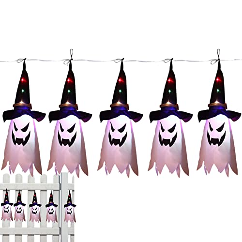 PHASZ 5 Stück Hexenhüte Halloween-Dekoration | LED-Hexenhüte für Halloween-Party, gruseliges Halloween-Kostüm-Zubehör, perfekt für Veranda, Rollenspiele, Halloween-Party, Terrasse von PHASZ