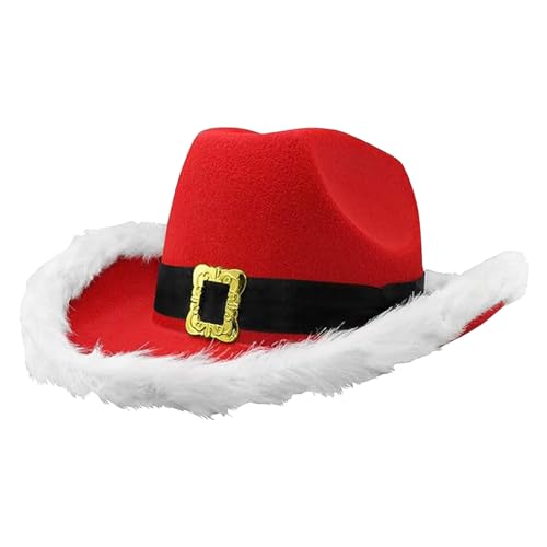 PHASZ Cowboyhut für Weihnachten, Cowboy-Weihnachtsmütze, Cowboy-Kostüm-Zubehör, Cosplay-Requisite, Verkleidungshut für Damen und Herren, für Weihnachten, Western-Cowboy von PHASZ