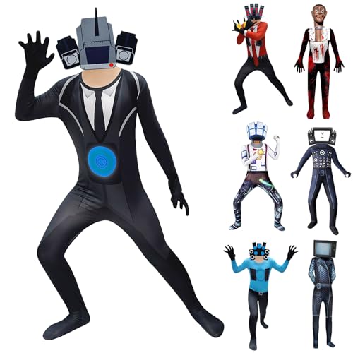 Skybidy Toilet Costume, Halloween Kostum, TVMan Camcorder Kostüme, Cameraman und Fernsehen Kostüme für Jungen, Cosplay Jumpsuit Halloween Party Verkleidung, für Partyzubehör Skybidy Toilet Costume, Halloween Kostum, TVMan Camcorder Kostüme, Cameraman und Fernsehen Kostüme für Jungen, Cosplay Jumpsuit Halloween Party Verkleidung, für Partyzubehör von PHASZ