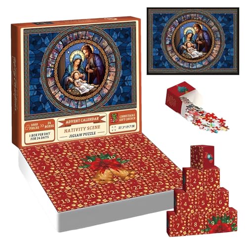 Weihnachten Advent Puzzle Krippe | Adventskalender Puzzle Krippe | 24 Tage Countdown bis Weihnachten Adventskalender für Kinder Tolle Geschenke Phasz von PHASZ