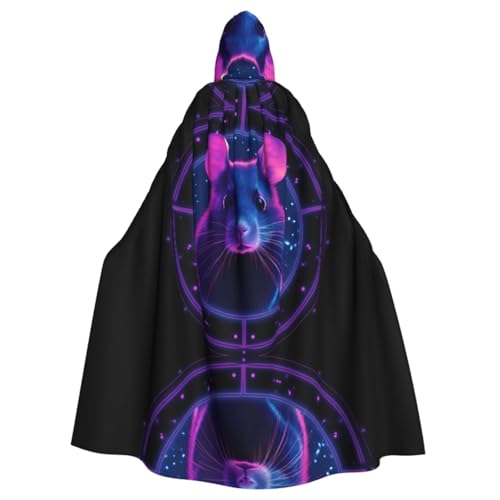 Abzeichen Mauskopf gemusterter Kapuzenponcho Unisex Kapuzenponcho für Cosplay Halloween Kostümparty von PHAYAH