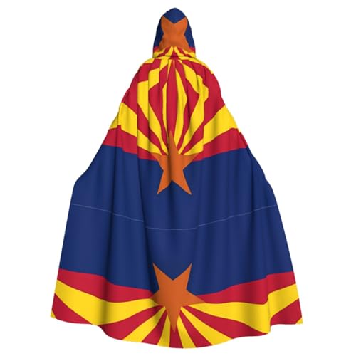 Arizona-Flagge, gemusterter Kapuzen-Poncho, Unisex, Kapuzenponcho für Cosplay, Halloween, Kostümparty von PHAYAH