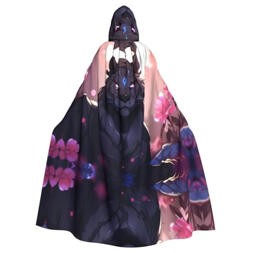 Black Panther Gemusterter Kapuzenponcho Unisex Kapuzenponcho für Cosplay Halloween Kostümparty von PHAYAH