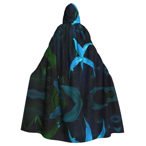 Blauer Poncho mit fünf Blütenblättern, mit Kapuze, Unisex, für Cosplay, Halloween, Kostümparty von PHAYAH