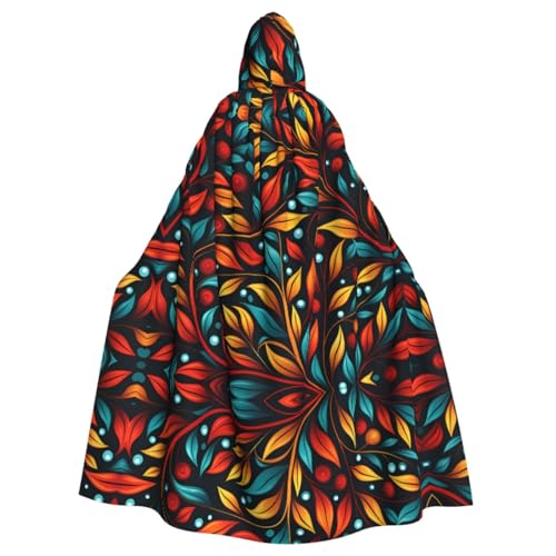 Bunte Zweige gemusterter Kapuzen-Poncho, Unisex-Kapuzenponcho für Cosplay, Halloween, Kostümparty von PHAYAH