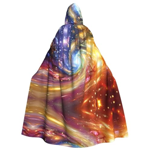 Buntes Vortex-gemustertes Kapuzen-Poncho, Unisex, Kapuzenponcho für Cosplay, Halloween, Kostümparty von PHAYAH