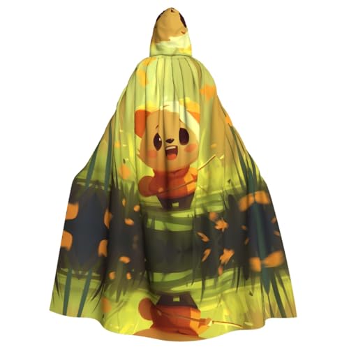 Cartoon Bär gemusterter Kapuzenponcho Unisex Kapuzenponcho für Cosplay Halloween Kostüm Party von PHAYAH