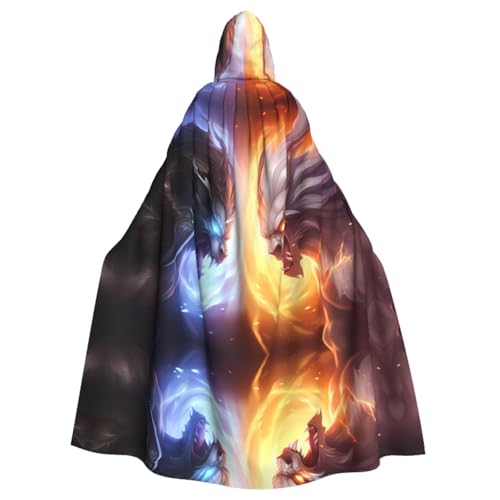 Confrontation Beast Gemusterter Kapuzenponcho Unisex Kapuzenponcho für Cosplay Halloween Kostümparty Confrontation Beast Gemusterter Kapuzenponcho Unisex Kapuzenponcho für Cosplay Halloween Kostümparty von PHAYAH