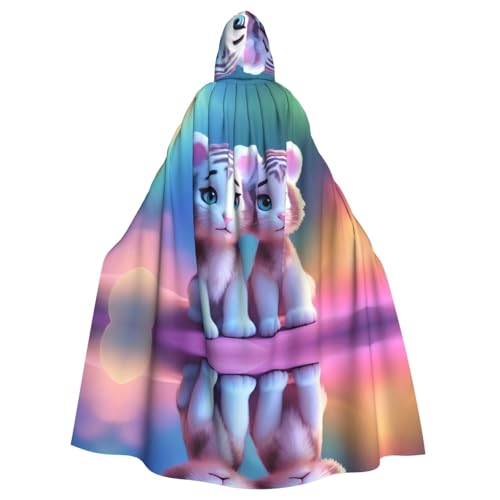 Ein Paar Tiger langer Kapuzenumhang Polyester Umhang Hexe Halloween Kostüme für Cosplay Kostüm Damen Herren Ein Paar Tiger langer Kapuzenumhang Polyester Umhang Hexe Halloween Kostüme für Cosplay Kostüm Damen Herren von PHAYAH