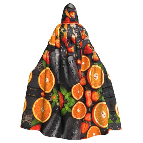Geschnittene Früchte gemusterter Kapuzenponcho Unisex Kapuzenponcho für Cosplay Halloween Kostümparty Geschnittene Früchte gemusterter Kapuzenponcho Unisex Kapuzenponcho für Cosplay Halloween Kostümparty von PHAYAH