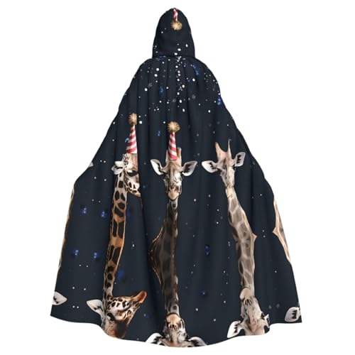 Giraffe in Hut gemusterter Kapuzenponcho Unisex Kapuzenponcho für Cosplay, Halloween, Kostümparty Giraffe in Hut gemusterter Kapuzenponcho Unisex Kapuzenponcho für Cosplay, Halloween, Kostümparty von PHAYAH