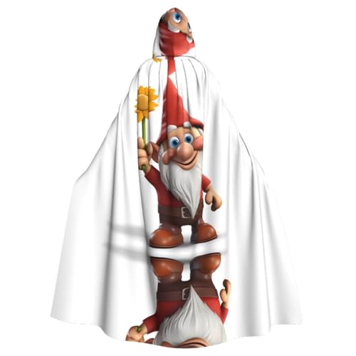 Gnomes Take Sunflowers Gemusterter Kapuzenponcho Unisex Kapuzenponcho für Cosplay, Halloween, Kostümparty von PHAYAH
