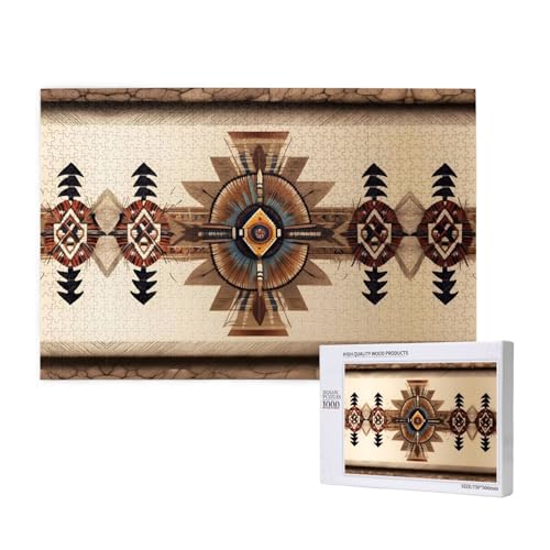 Indianer-Malpuzzles 1000 Teile für Puzzle, Holzpuzzle für Familie, Freunde, Heimdekoration, Wandkunst, 29,5 x 50 cm Indianer-Malpuzzles 1000 Teile für Puzzle, Holzpuzzle für Familie, Freunde, Heimdekoration, Wandkunst, 29,5 x 50 cm von PHAYAH