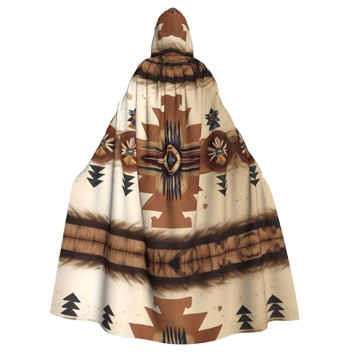 Indianer-Muster mit Kapuze, Unisex, Poncho mit Kapuze, für Cosplay, Halloween, Kostümparty Indianer-Muster mit Kapuze, Unisex, Poncho mit Kapuze, für Cosplay, Halloween, Kostümparty von PHAYAH