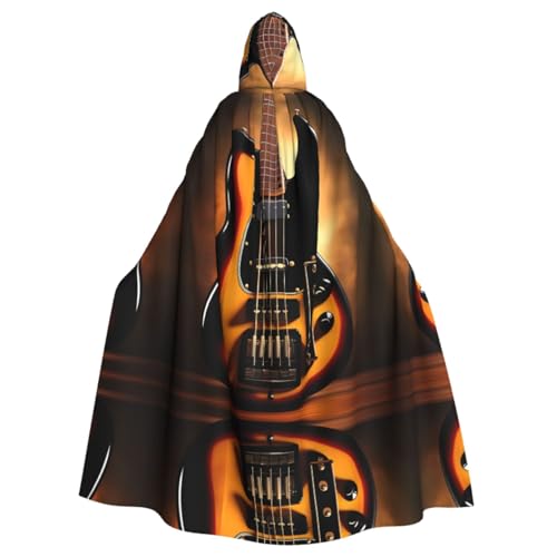 Instrumentalgitarre gemusterter Kapuzenponcho Unisex Kapuzenponcho für Cosplay, Halloween, Kostümparty von PHAYAH